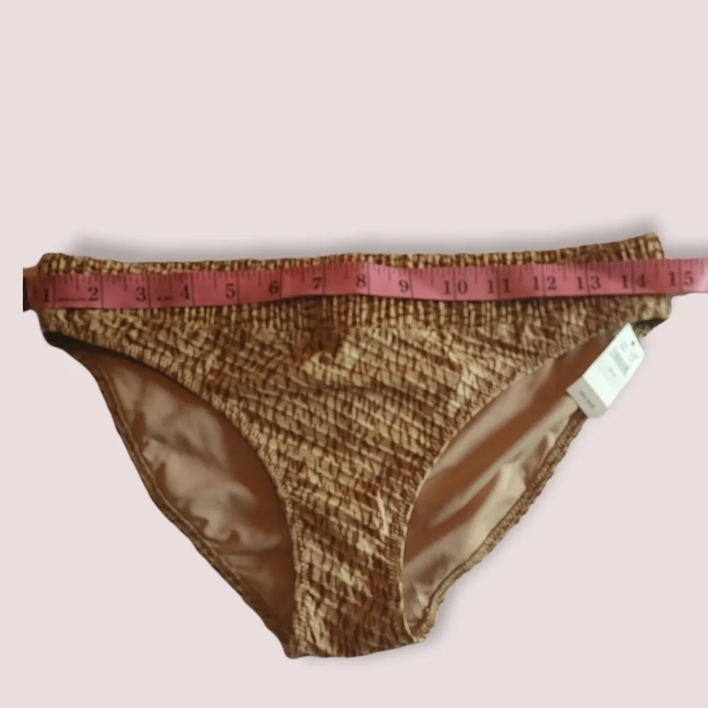 New Aerie Animal Print Bikini Bottoms Neutral Tan Ribbed Texture